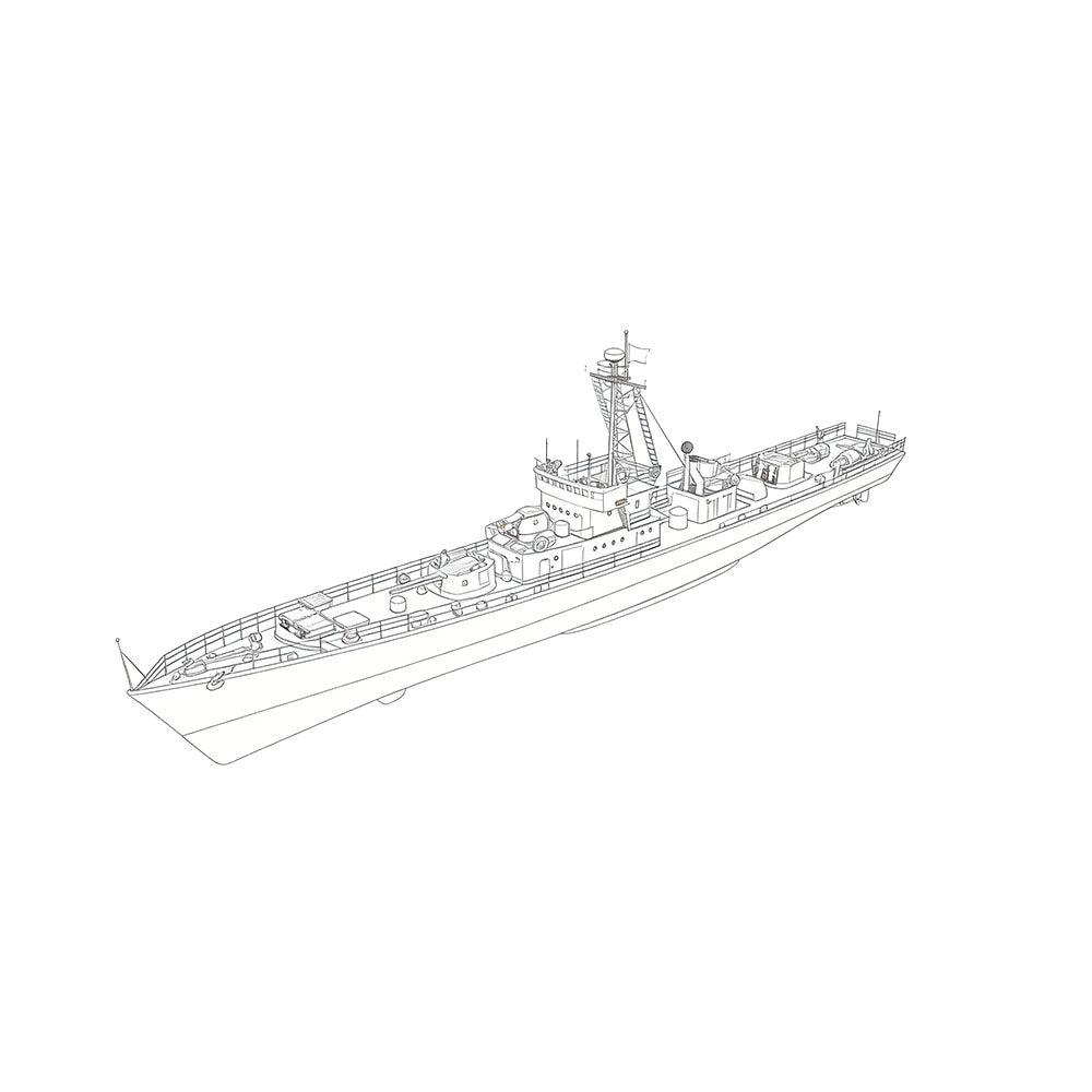 SSC176 Military Model CNS Hainan Class Submarine Chaser Water Line 3D Printed Resin Model Kit by SSMODEL