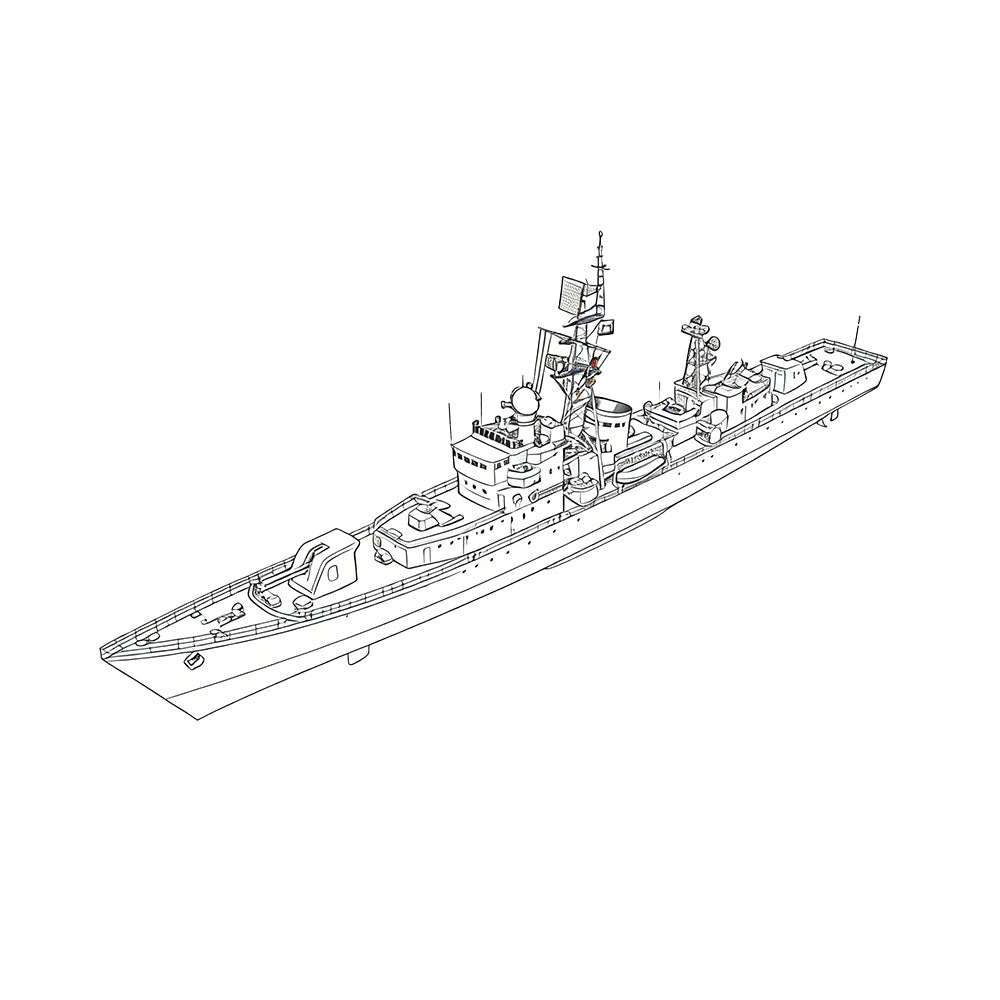 Detail view of SSC181S Military Model CNS Jiangdong Class Frigate Full Hull Model