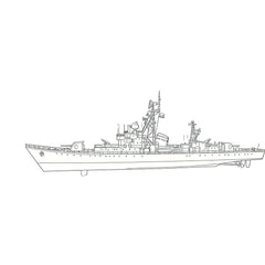 Detail view of SSC181Military Model CNS Jiangdong Class Frigate Water Line Model