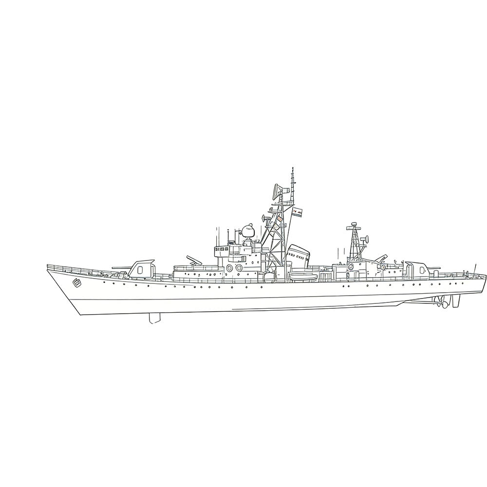 Detail view of SSC181S Military Model CNS Jiangdong Class Frigate Full Hull Model