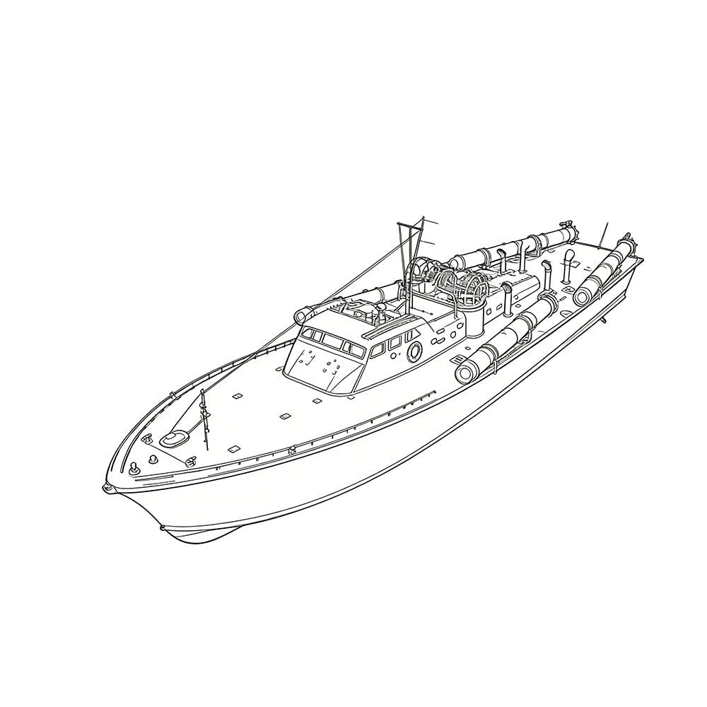 SSC182S Military Model USS Elco Class PT-20 Motor Torpedo Boat Full Hull 3D Printed Resin Model Kit by SSMODEL
