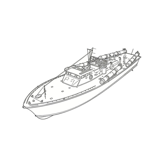 SSC182S Military Model USS Elco Class PT-20 Motor Torpedo Boat Full Hull 3D Printed Resin Model Kit by SSMODEL