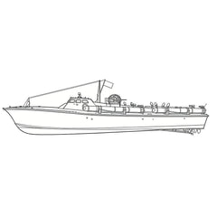 SSC182 Military Model USS Elco Class PT-20 Motor Torpedo Boat Water Line