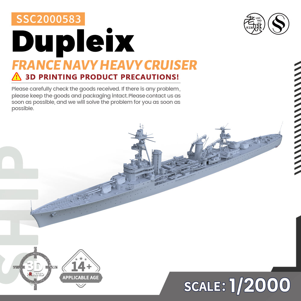 SSMODEL 583 Military Warship Model Kit France Navy Dupleix Heavy Cruiser — detail view 5