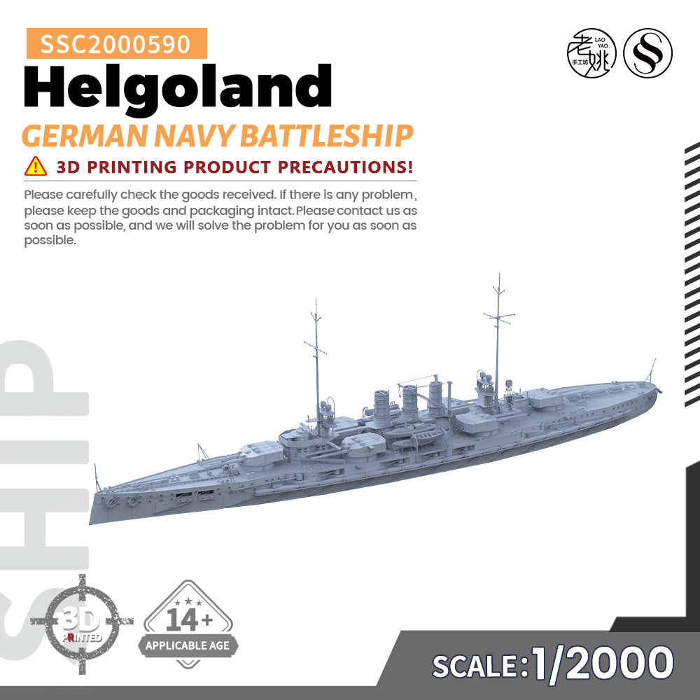 SSMODEL 590 Military Warship Model Kit German Navy Helgoland Battleship Main image
