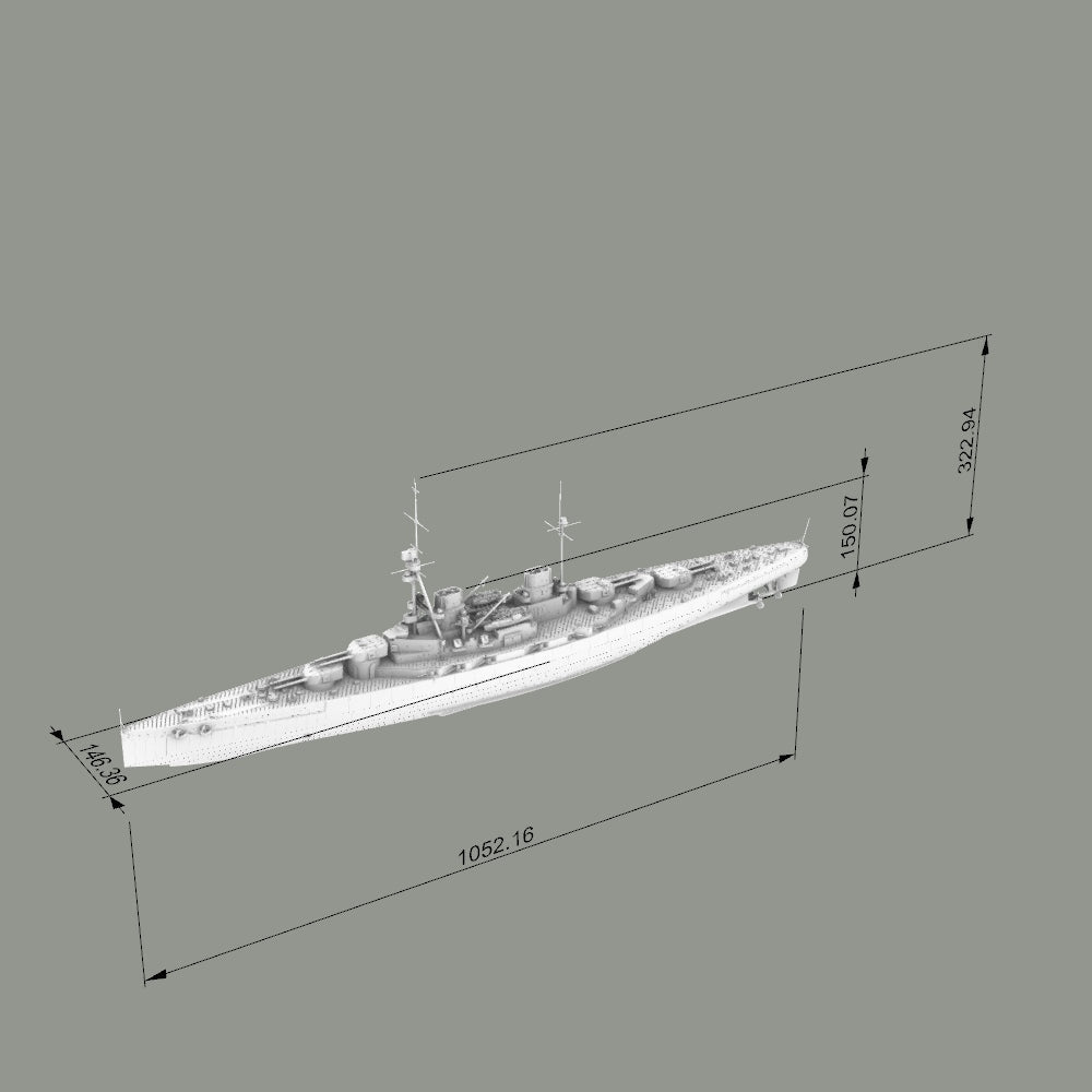 MRY-SFW SSC192 Germany SMS Derfflinger Derfflinger class Battlecruiser Water Line Resin Warship Military Ship Model Hobby Collection Unassembled Unpainted
