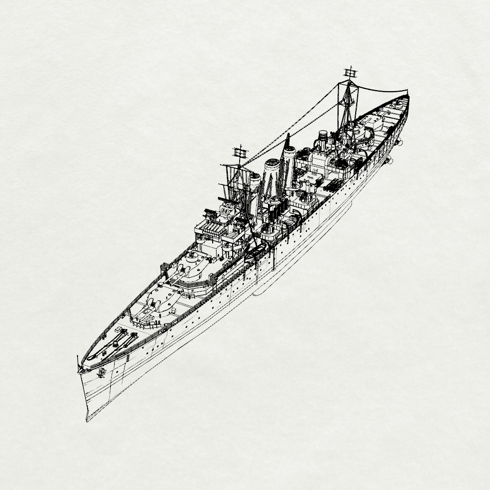 MRY-SFW SSC223 Royal Navy Norfolk-class Norfolk Heavy Cruiser Water Line