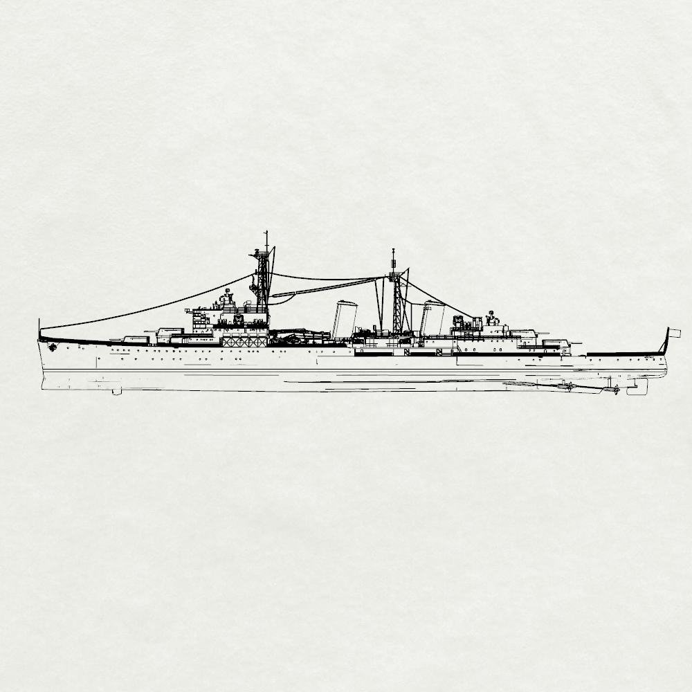 MRY-SFW SSC226 Royal Navy Edinburgh-class Belfast Light Cruiser Water Line