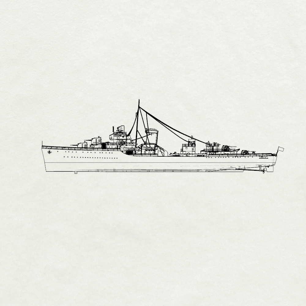 MRY-SFW SSC237  Bagley-class USS Bagley (DD-386) Destroyer Water Line Adult Collectible