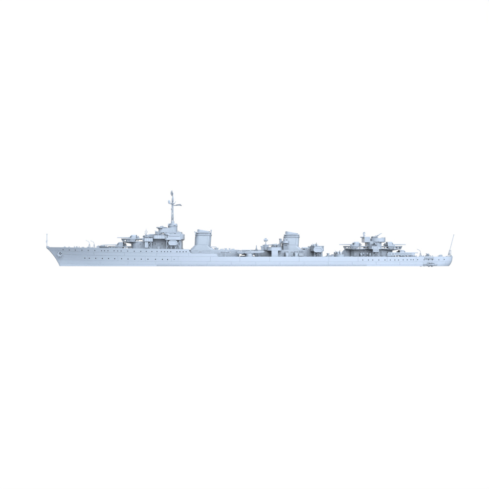 MRY-SFW SSC238 French Navy Le Fantasque-class Le Malin Large Destroyer (1944) Water Line Resin Warship Military Ship Model Hobby Collection Unassembled Unpainted