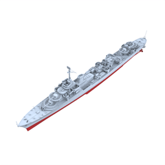 MRY-SFW SSC238S French Navy Le Fantasque-class Le Malin Large Destroyer (1944) Full Hull Resin Warship Military Ship Model Hobby Collection Unassembled Unpainted