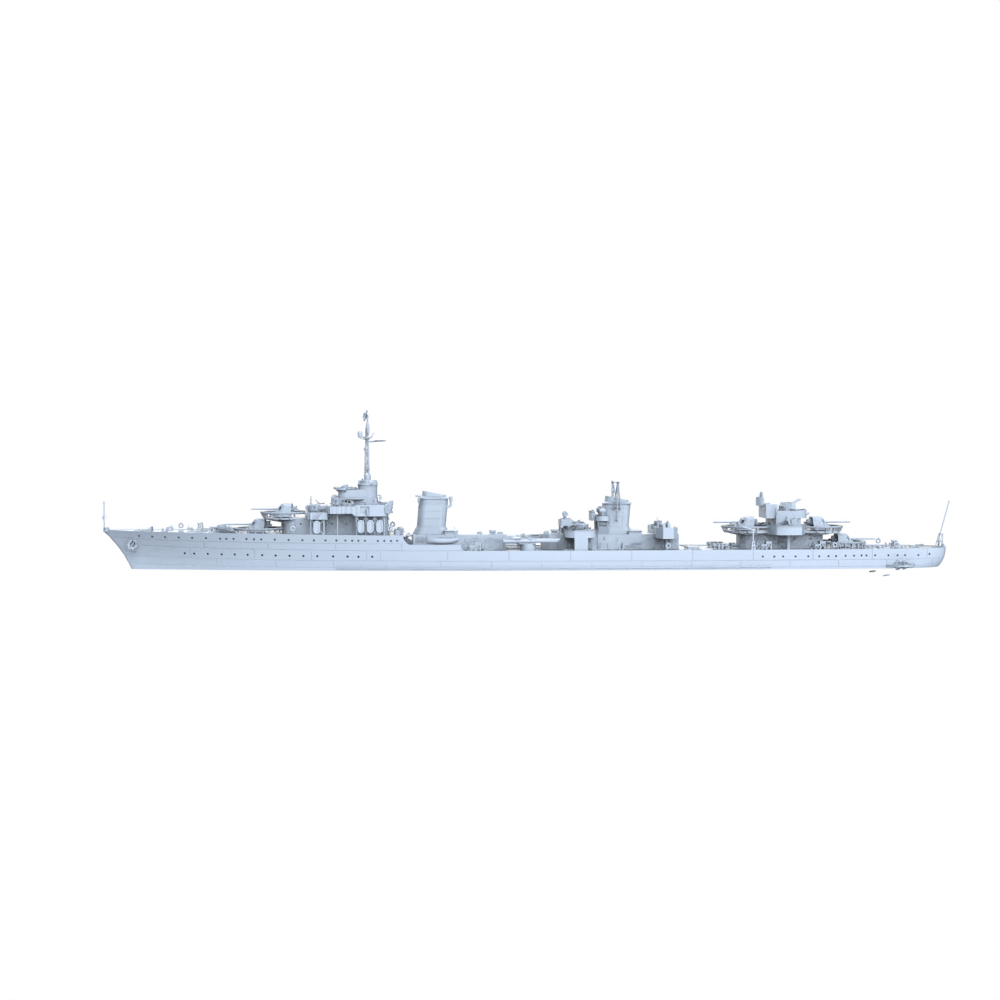 MRY-SFW SSC239 French Navy Le Fantasque-class Le Terrible Large Destroyer (1944) Water Line Resin Warship Military Ship Model Hobby Collection Unassembled Unpainted