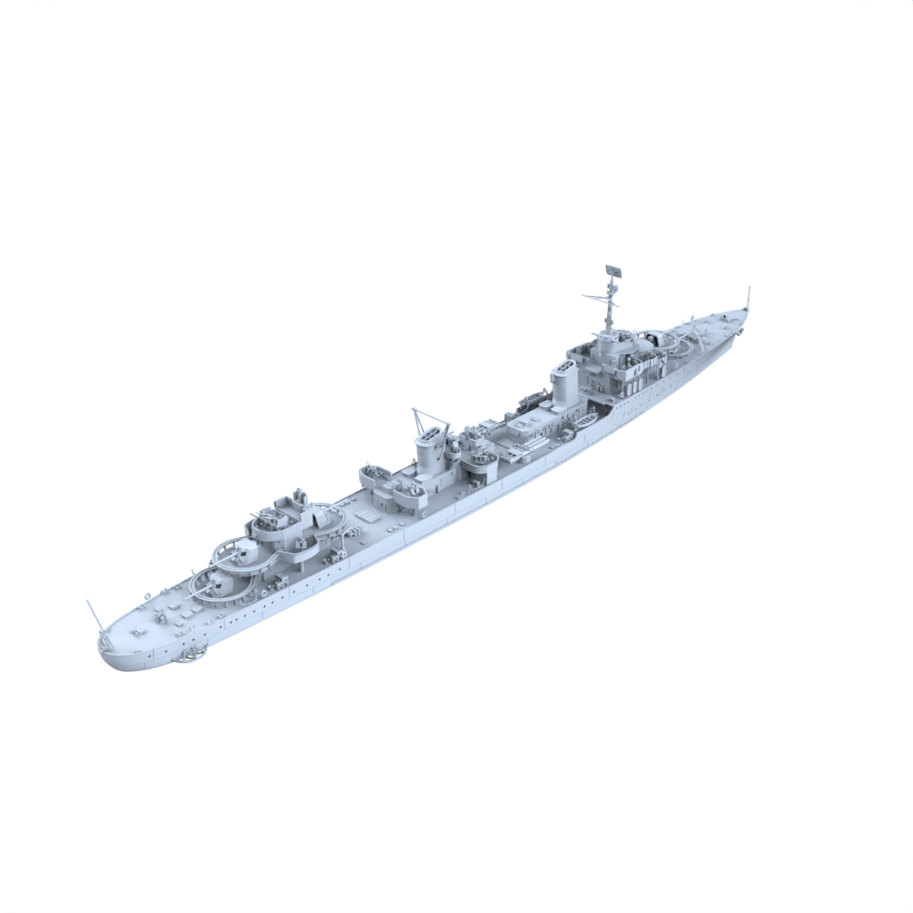 MRY-SFW SSC239 French Navy Le Fantasque-class Le Terrible Large Destroyer (1944) Water Line Resin Warship Military Ship Model Hobby Collection Unassembled Unpainted