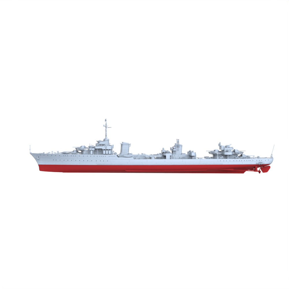 MRY-SFW SSC239S French Navy Le Fantasque-class Le Terrible Large Destroyer (1944) Full Hull Resin Warship Military Ship Model Hobby Collection Unassembled Unpainted