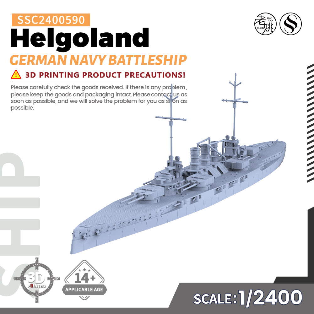 SSMODEL 590 Military Warship Model Kit German Navy Helgoland Battleship — detail view 2