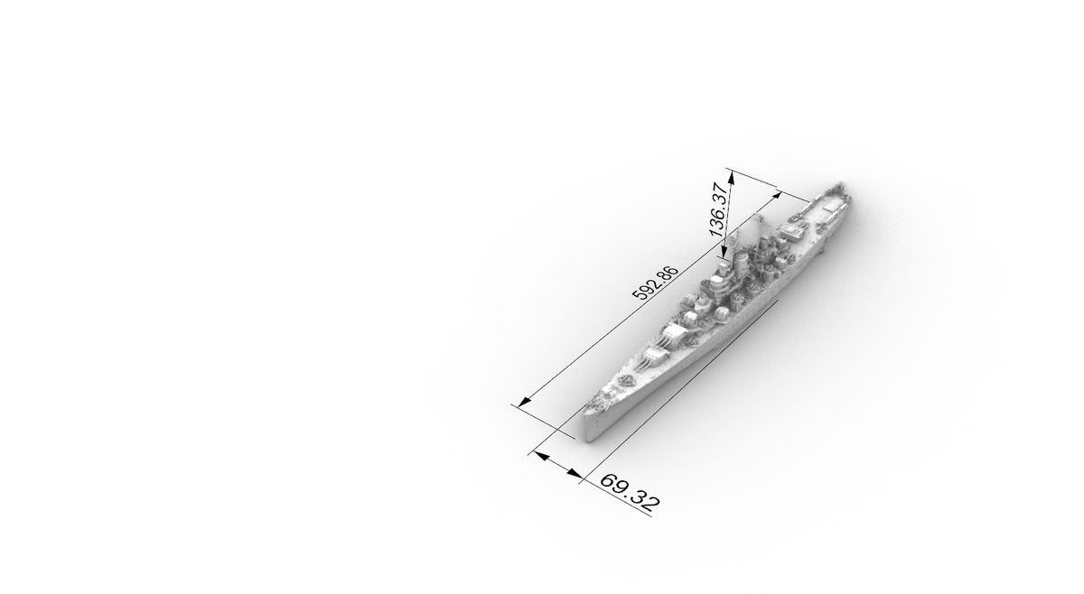 SSC130 Military Model USN Oregon City Class Cruiser CA-122 1946 Water Line — detail view 6