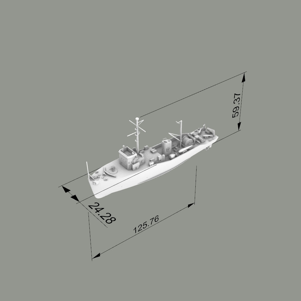 SSC166S Military Model USS Adjutant Class Minesweeper Full Hull — detail view 4