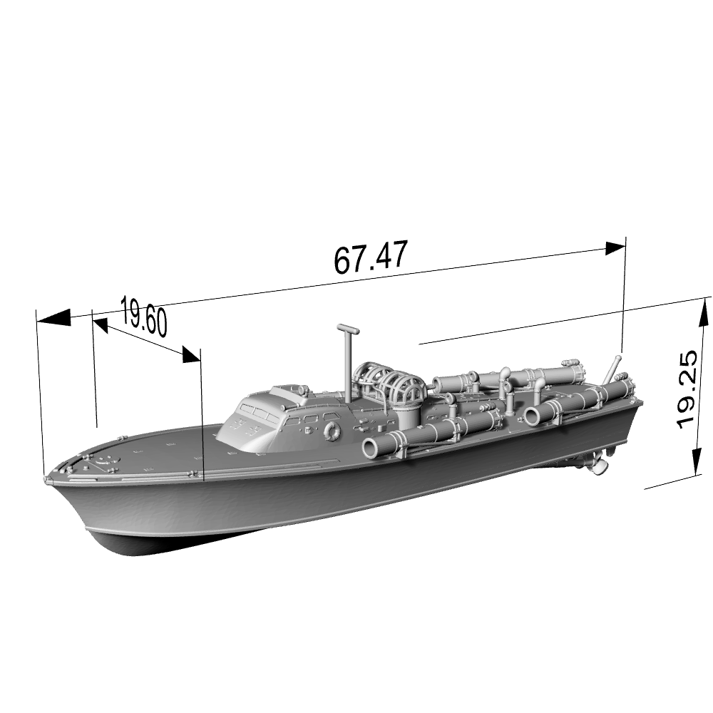 SSC182 Military Model USS Elco Class PT-20 Motor Torpedo Boat Water Line