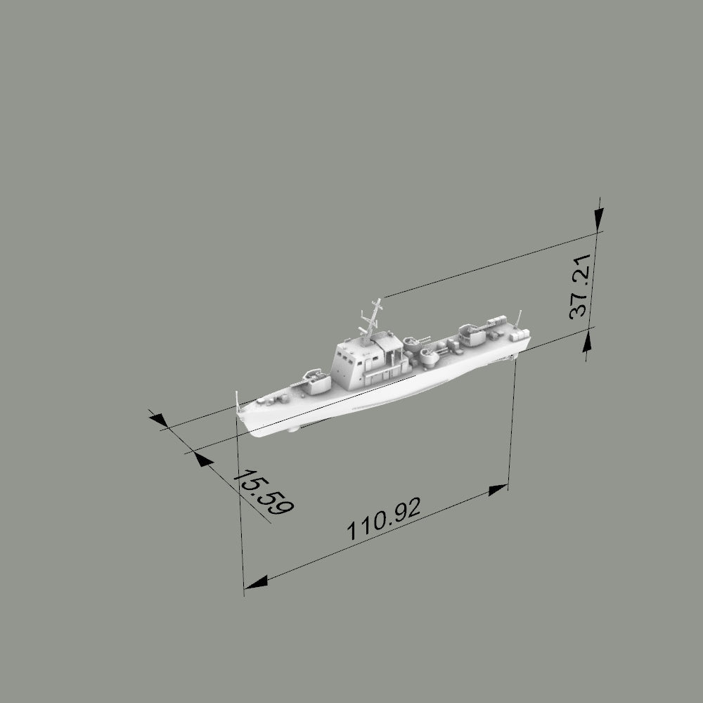 MRY-SFW SSC200S China Navy Shanghai-class Type 0111S Anti-Submarine Patrol Gunboat Full Hull Resin Warship Military Ship Model Hobby Collection Unassembled Unpainted