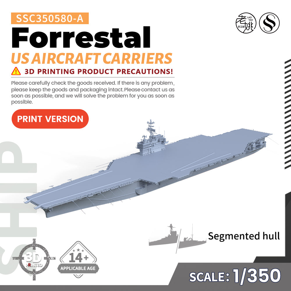 SSMODEL 580 Military Warship Model Kit US Navy Forrestal Aircraft Carriers Main image