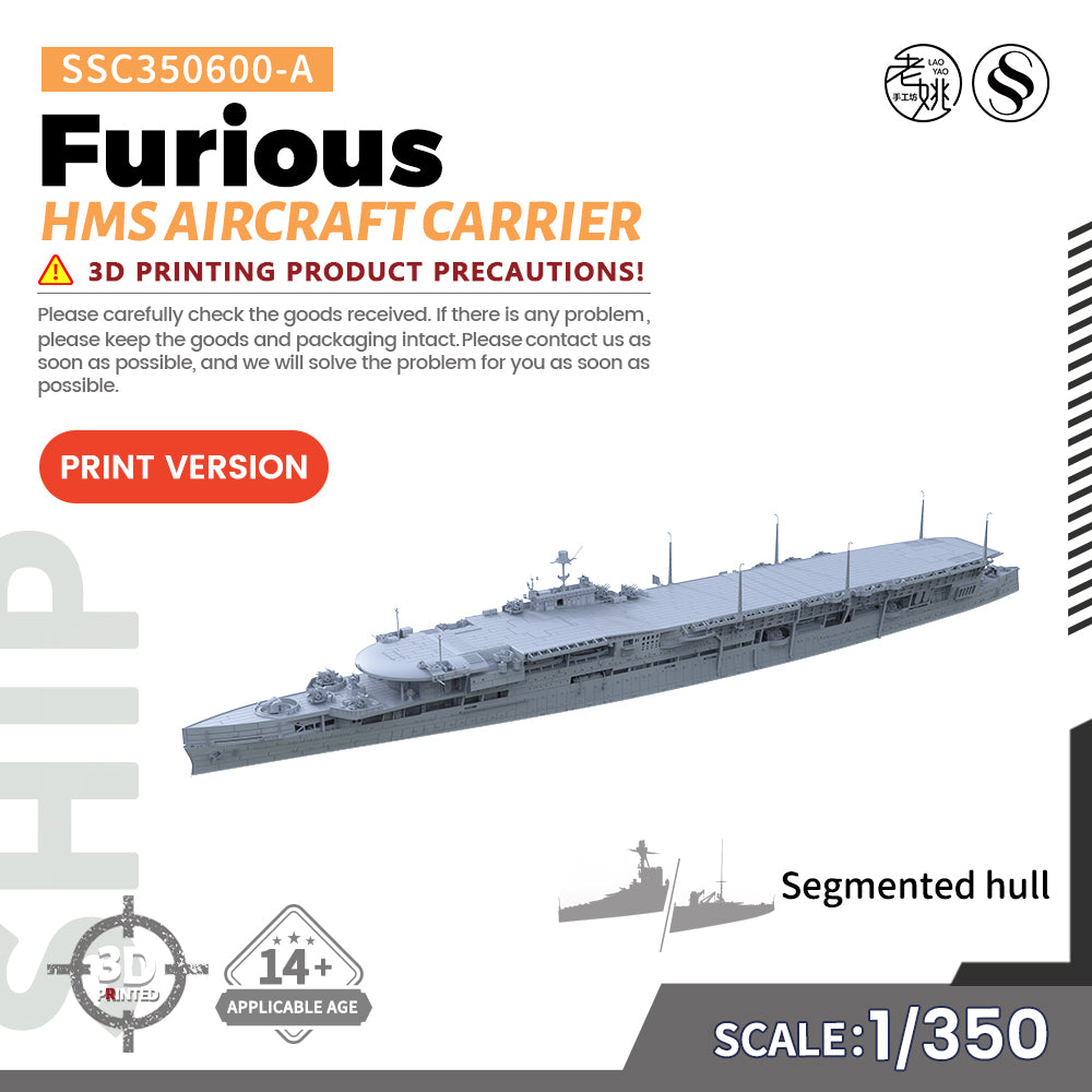 SSMODEL SSC600   Military Model Kit HMS Furious Aircraft Carrier Main image