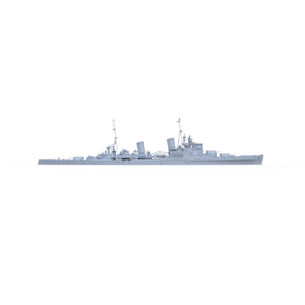 SSMODEL 603 Military Model Kit HMS Liverpool Gloucester Class Light Cruiser — detail view 3