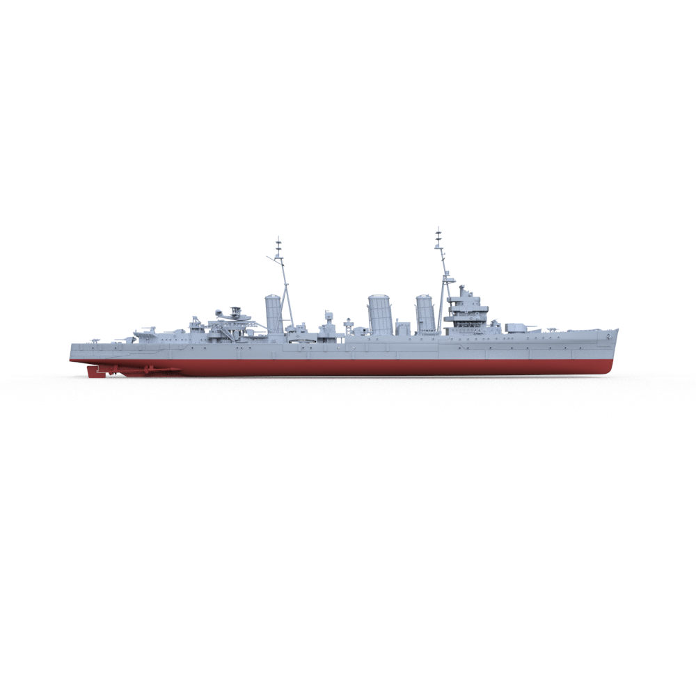 SSMODEL 607S Military Model Kit WWII British Emerald Class Enterprise (D52) 1944 Cruiser Warship Ship — detail view 3
