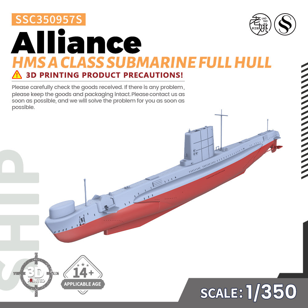 SSMODEL 957S Military Model Kit HMS A class Submarine Alliance Full Hull Main image