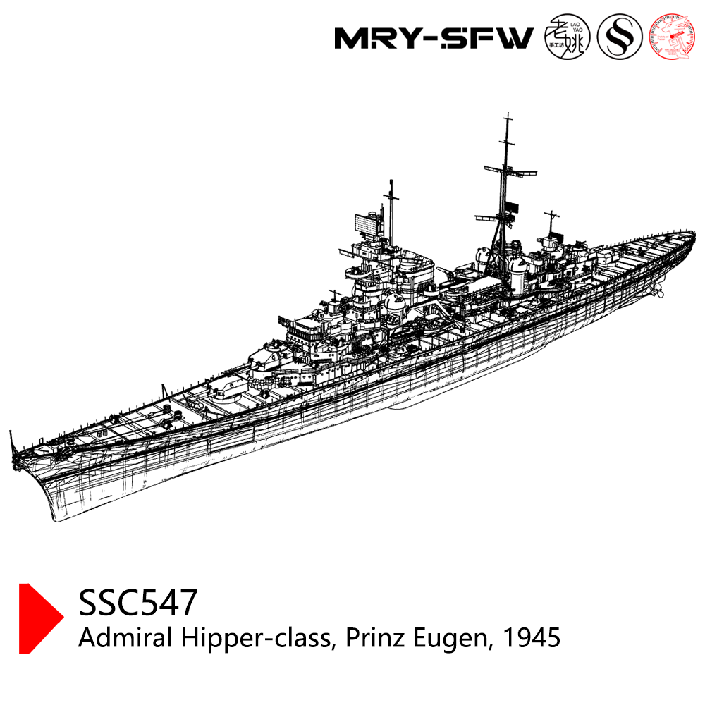 SSMODEL SSC547S Duca Degli Abruzzi-Class RN Duca Degli Abruzzi 1944 Full Hull
