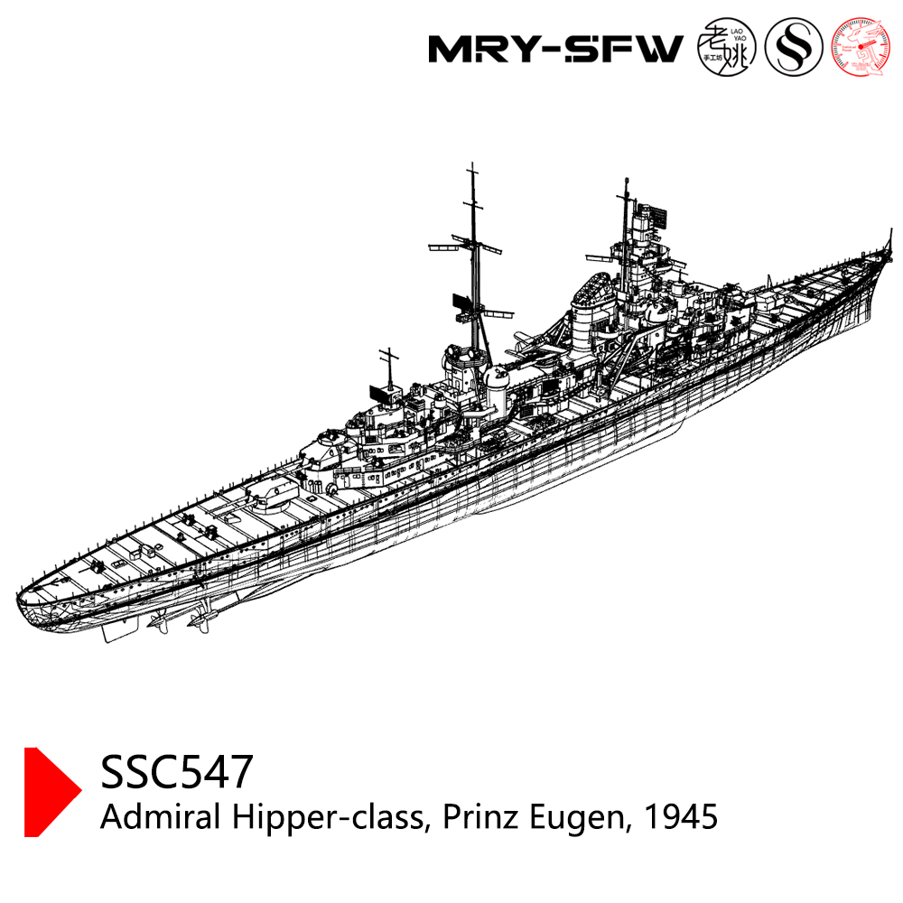 SSMODEL SSC547S Duca Degli Abruzzi-Class RN Duca Degli Abruzzi 1944 Full Hull
