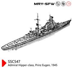 SSMODEL SSC547S Duca Degli Abruzzi-Class RN Duca Degli Abruzzi 1944 Full Hull