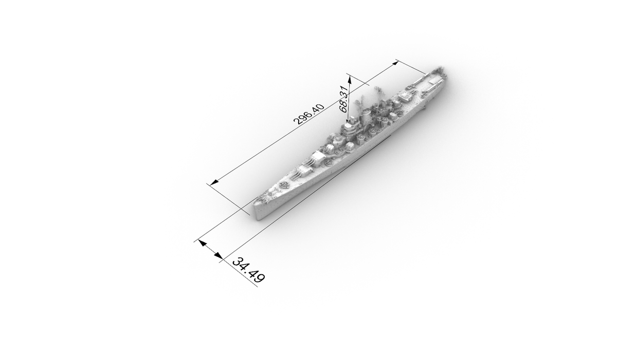 SSC130 Military Model USN Oregon City Class Cruiser CA-122 1946 Water Line — detail view 5