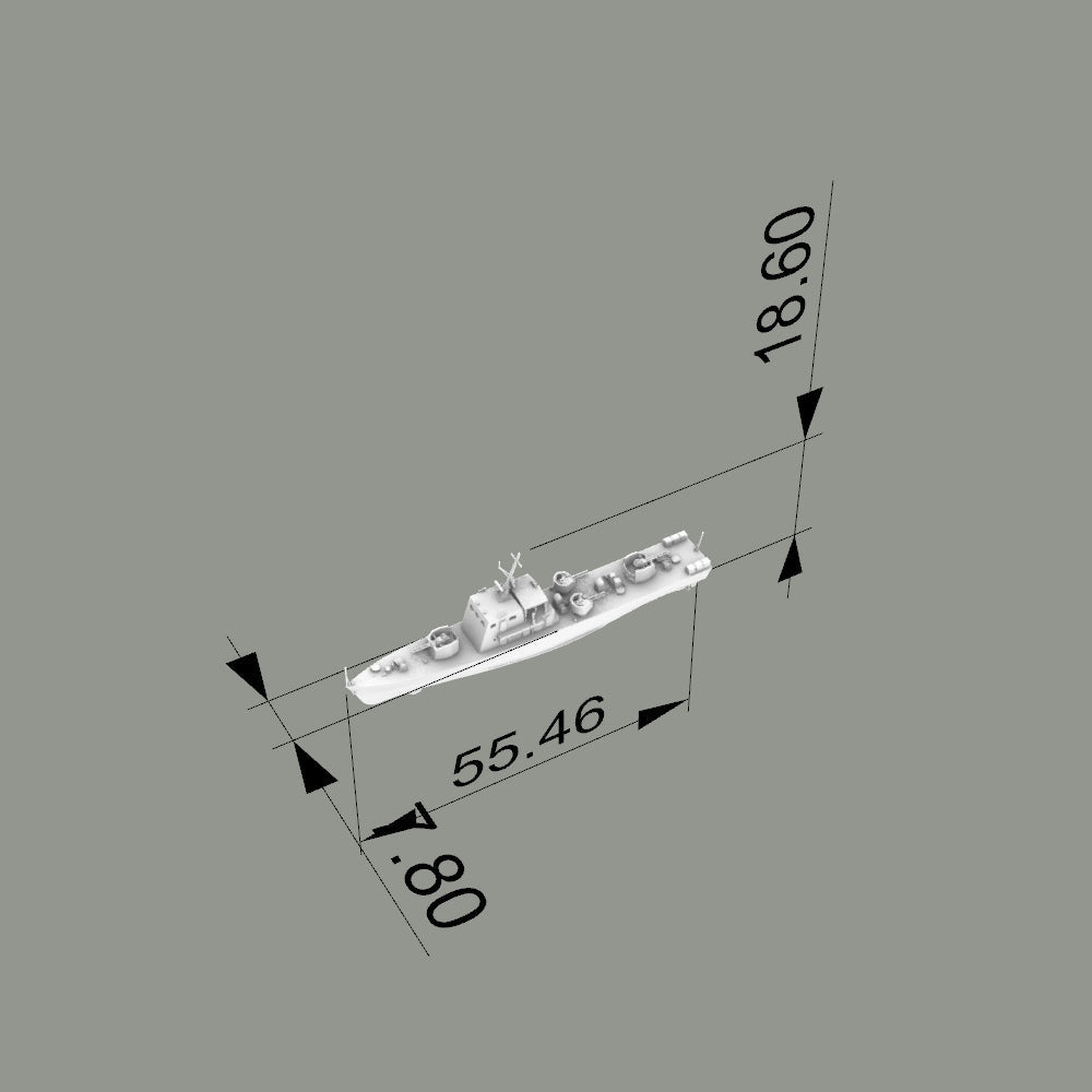 MRY-SFW SSC200 China Navy Shanghai-class Type 0111S Anti-Submarine Patrol Gunboat Water Line Resin Warship Military Ship Model Hobby Collection Unassembled Unpainted