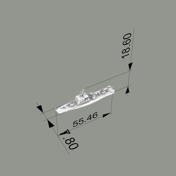 MRY-SFW SSC200 China Navy Shanghai-class Type 0111S Anti-Submarine Patrol Gunboat Water Line Resin Warship Military Ship Model Hobby Collection Unassembled Unpainted