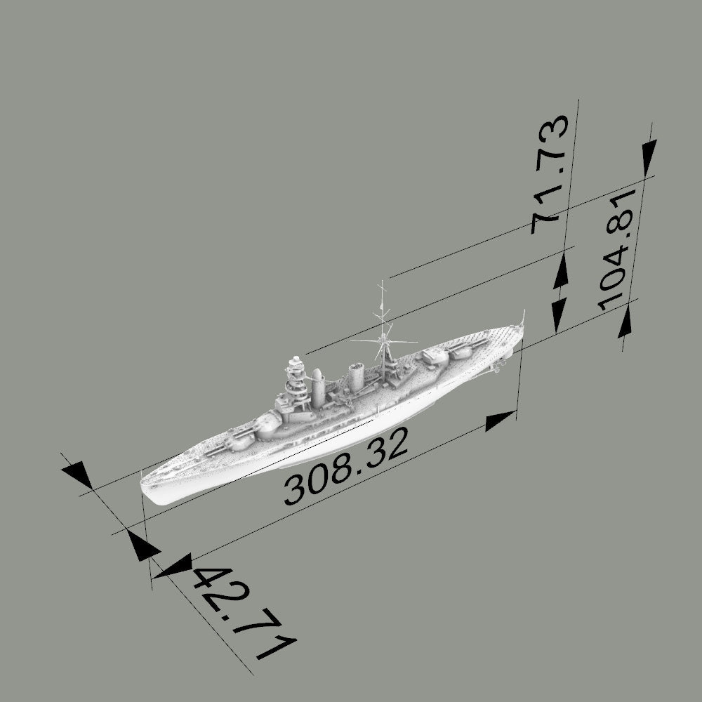 MRY-SFW SSC209S Japan Navy Nagato-class 2nd ship Mutsu Full Hull Resin Warship Military Ship Model Hobby Collection Unassembled Unpainted