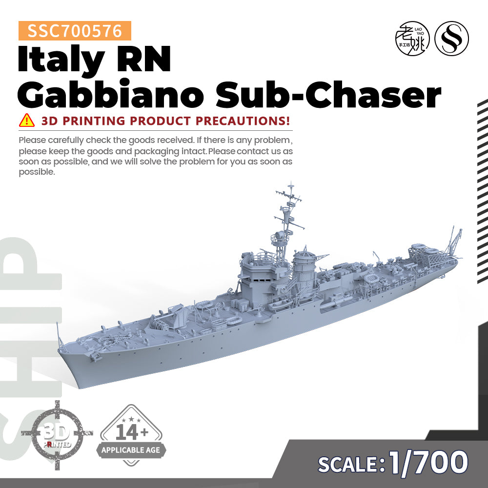 SSMODEL 576 Military Warship Model Kit Italy RN Gabbiano Sub-Chaser Main image