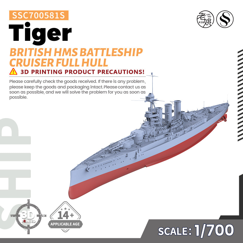 MRY-SFW SSC581S British HMS Tiger Battleship Cruiser Full Hull Resin Warship Military Ship Model Hobby Collection Unassembled Unpainted Main image