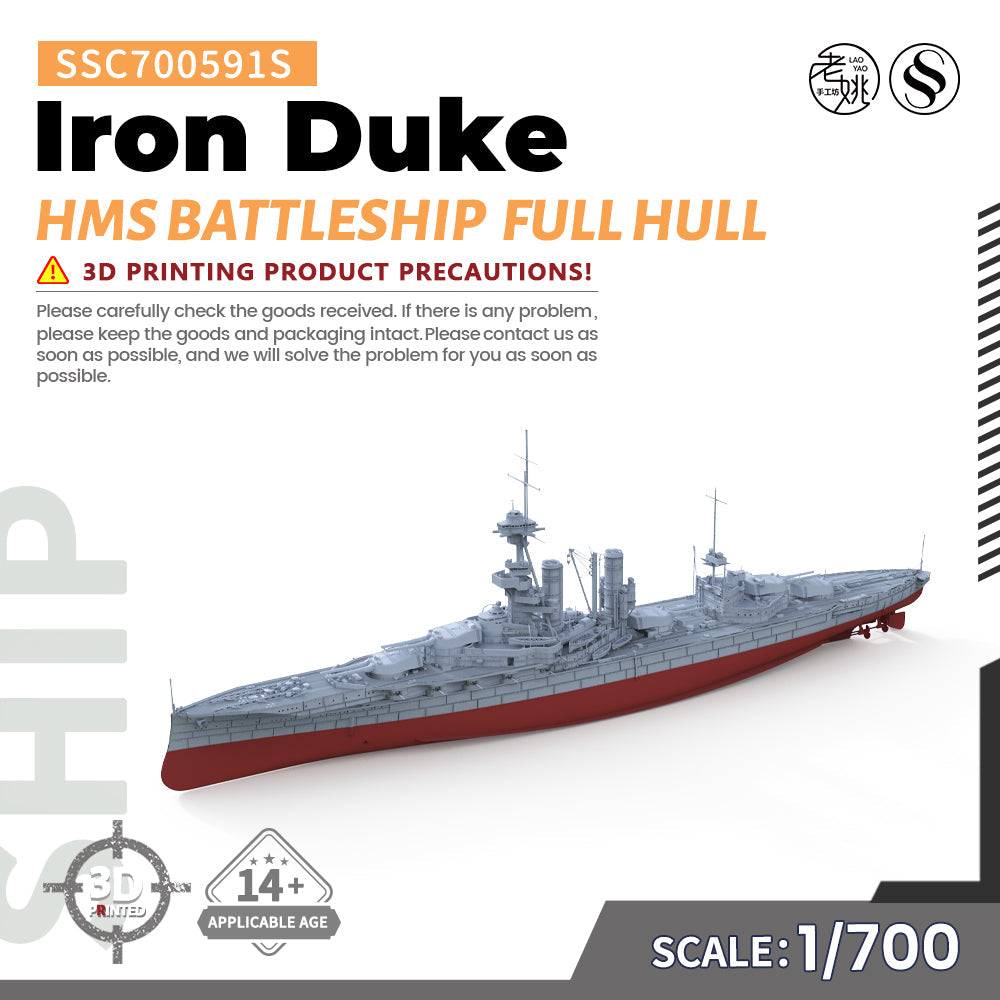SSMODEL 591S Military Warship Model Kit HMS Iron Duke Battleship Main image