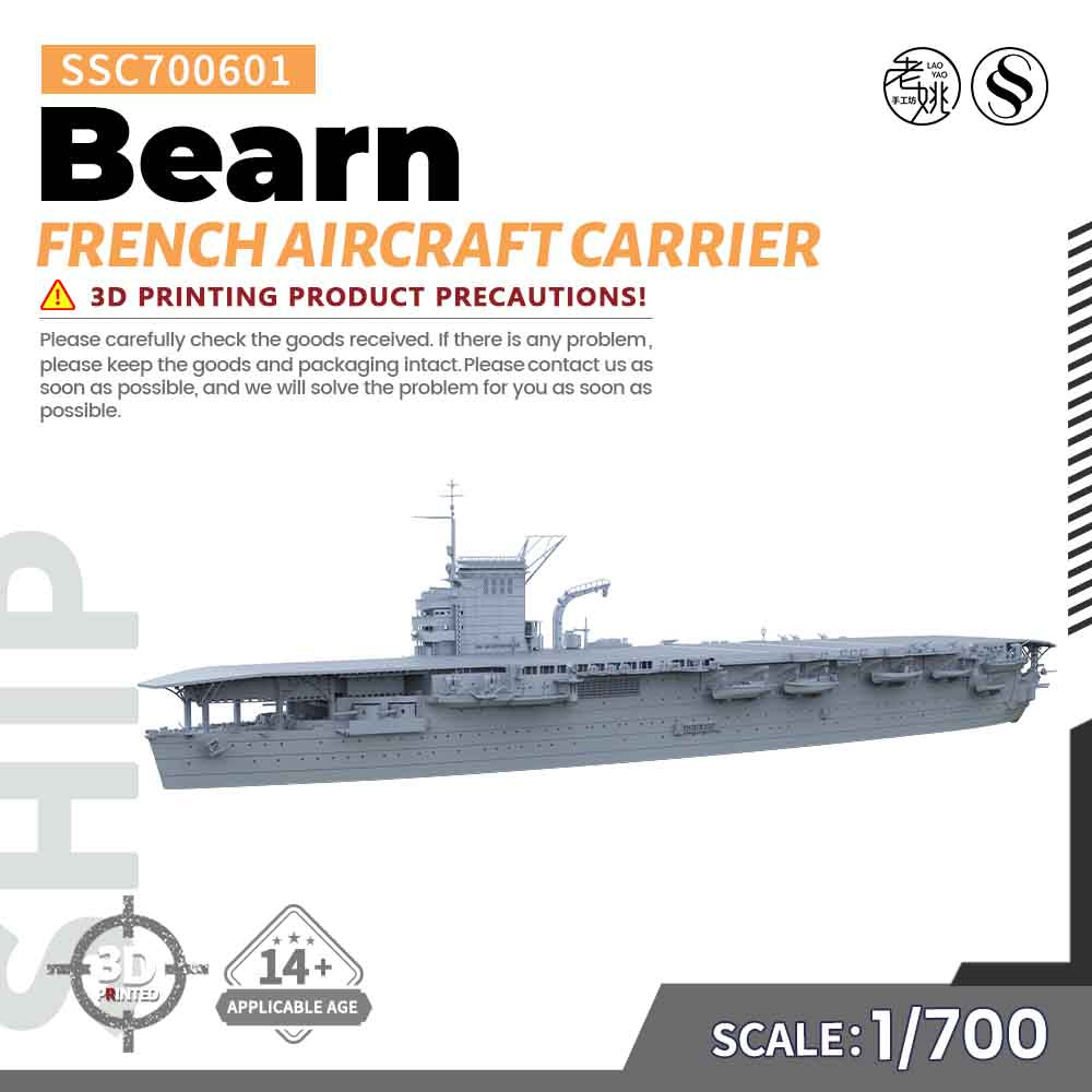 SSMODEL 601 Military Warship Model Kit French Navy Bearn Aircraft Carrier Main image