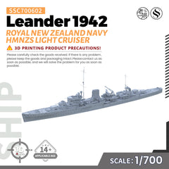 SSMODEL 602 Military Model KitRoyal New Zealand Navy HMNZS Leander 1942 Light Cruiser