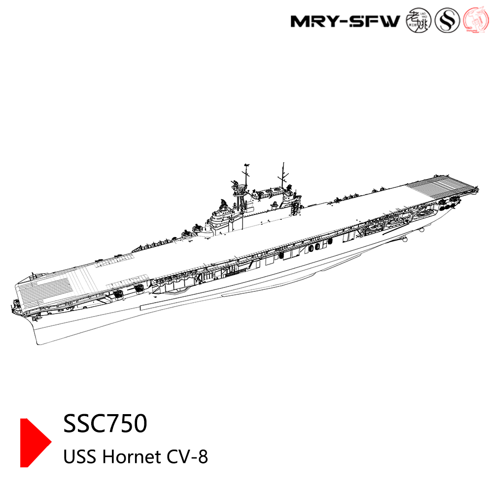 SSMODEL 750S Military Model Kit USS Hornet CV-8 Aircraft Carrier Full Hull