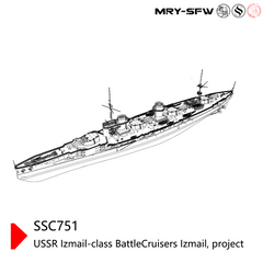 SSMODEL 751 Military Model Kit USSR Izmail-Class Battle Cruisers Izmail, Project Water Line
