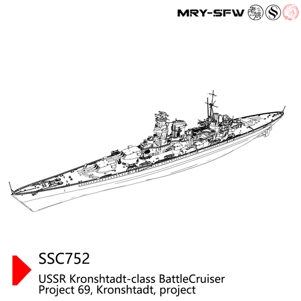 MRY-SFW SSC752S Military Model Kit USSR Kronshtadt-Class Battle Cruiser Project 69 Kronshtadt Project Full Hull