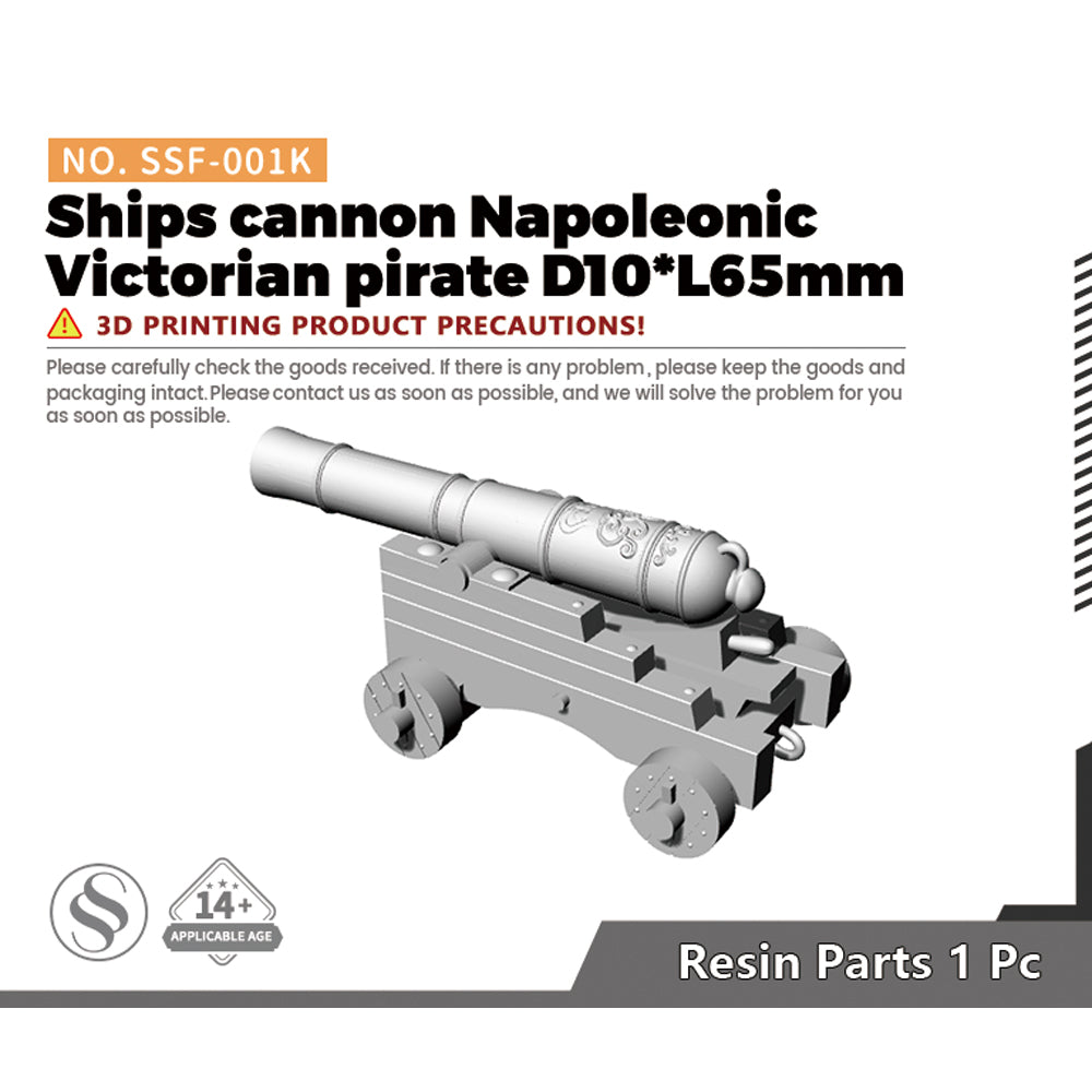 SSMODEL SSF-001K 1/- Ships cannon Napoleonic Victorian pirate D10*L65mm — scale model kit
