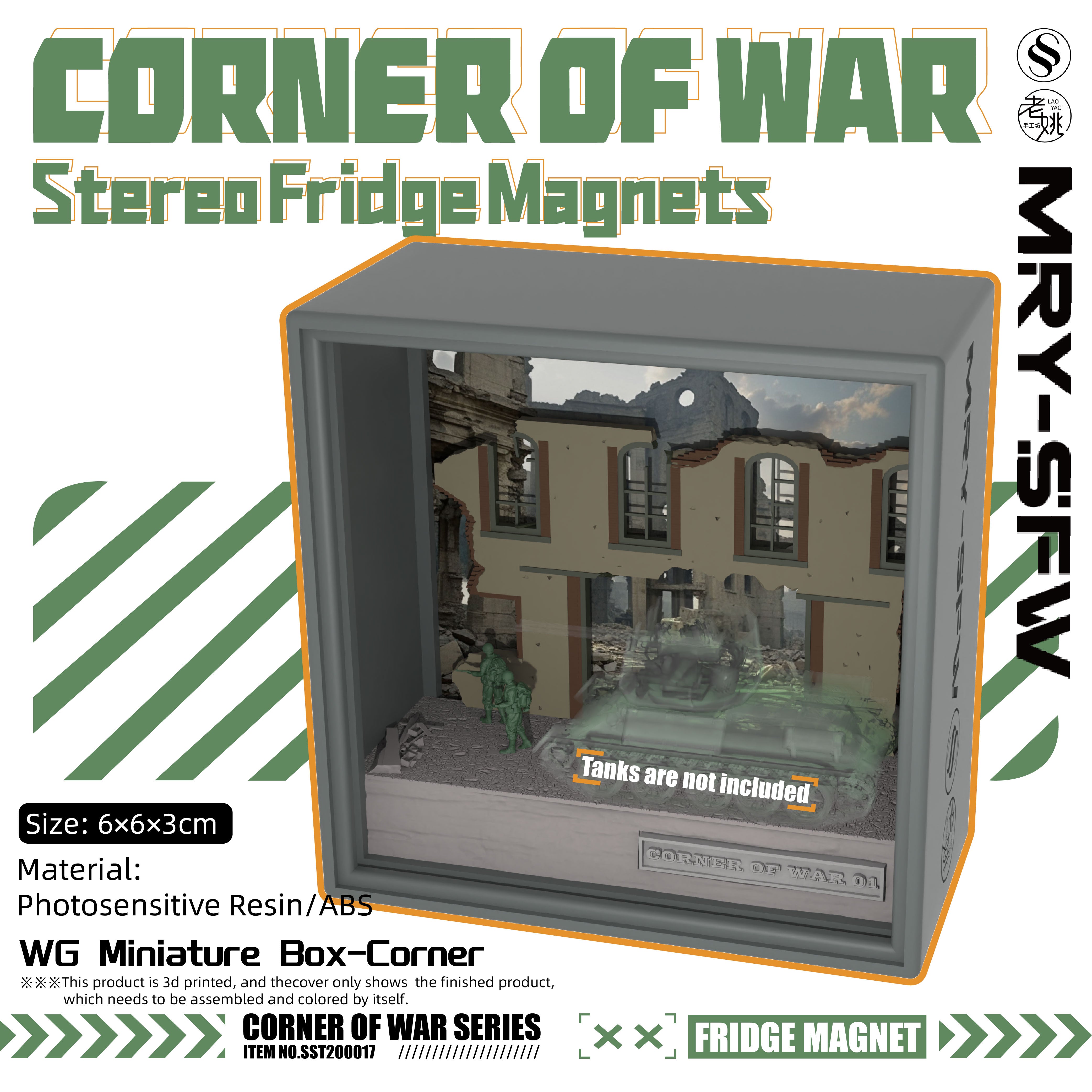 SSMODEL 17 Minifigure Figures Tank Display Case Miniature Box Corner of War Game The Squad in Ruins 01 Advance