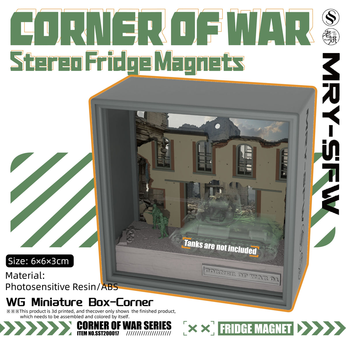 SSMODEL 17 Minifigure Figures Tank Display Case Miniature Box Corner of War Game The Squad in Ruins 01 Advance