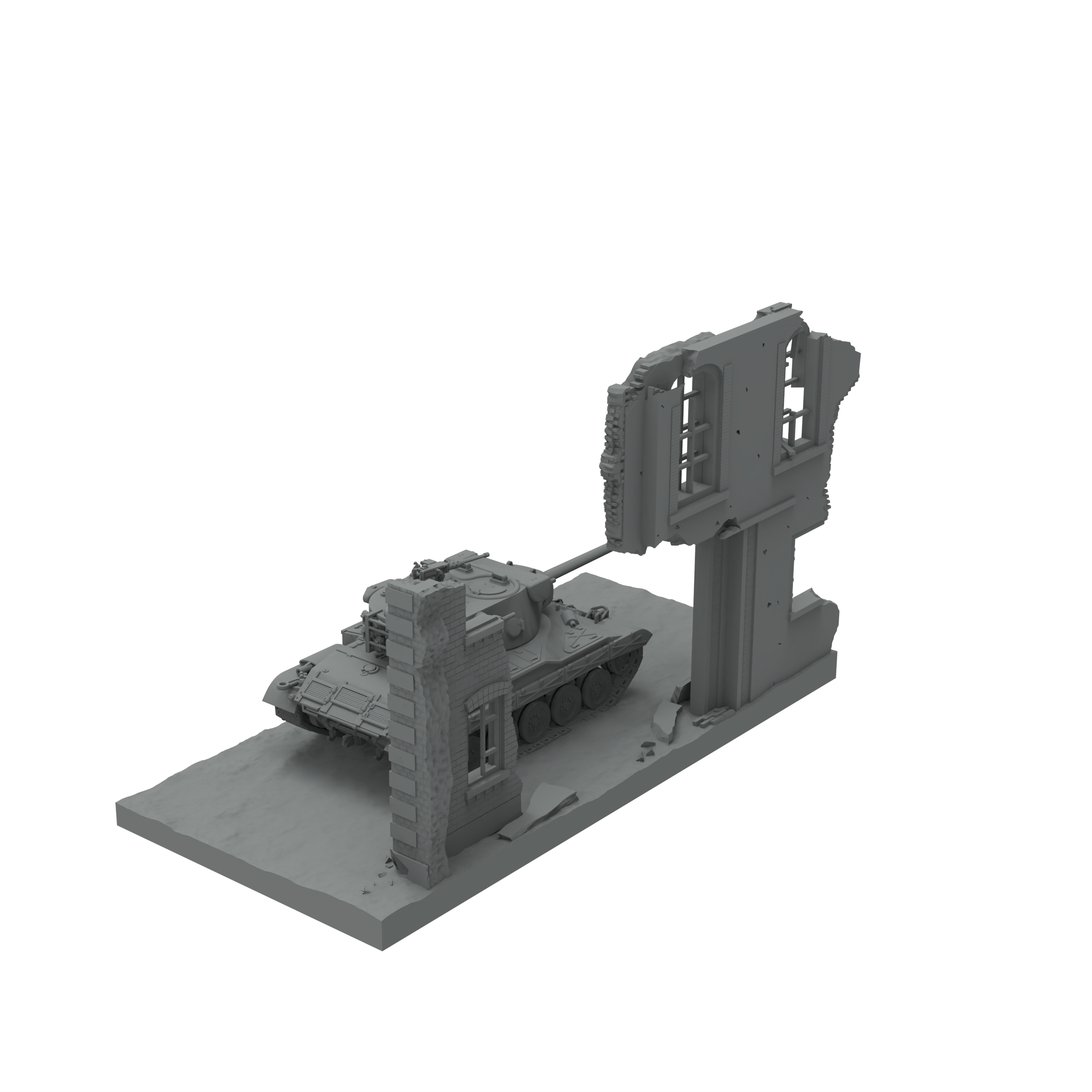 SSMODEL SST401 Miniature Sand Table-Mini Tank Scene Platform-Ruins 01 ...