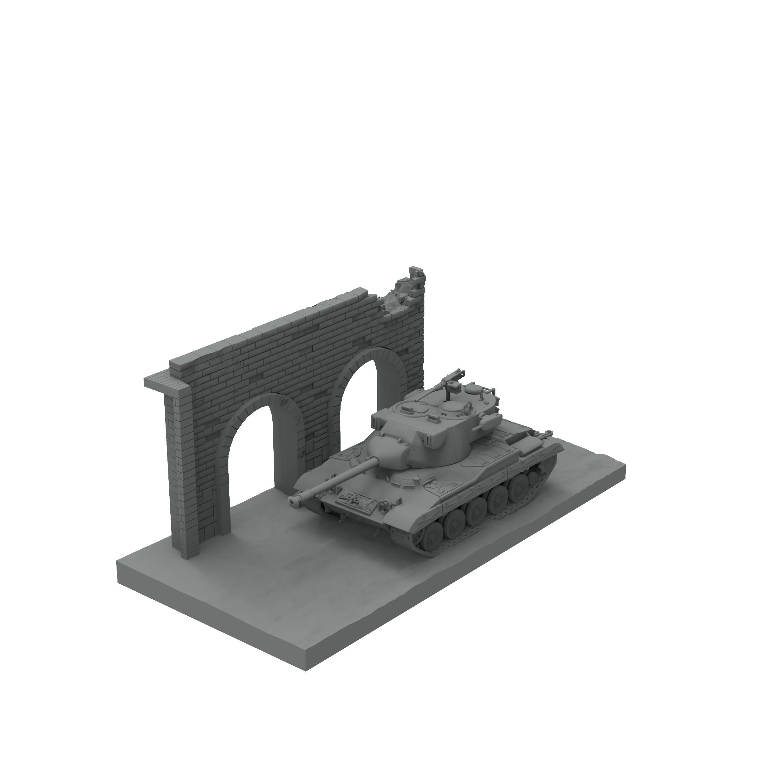 SSMODEL SST404 Miniature Sand Table-Mini Tank Scene Platform-Ruins04 ...