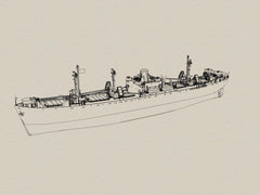 SSMODEL 725S Military Model Kit USN Cargo Liberty Ship Full Hull