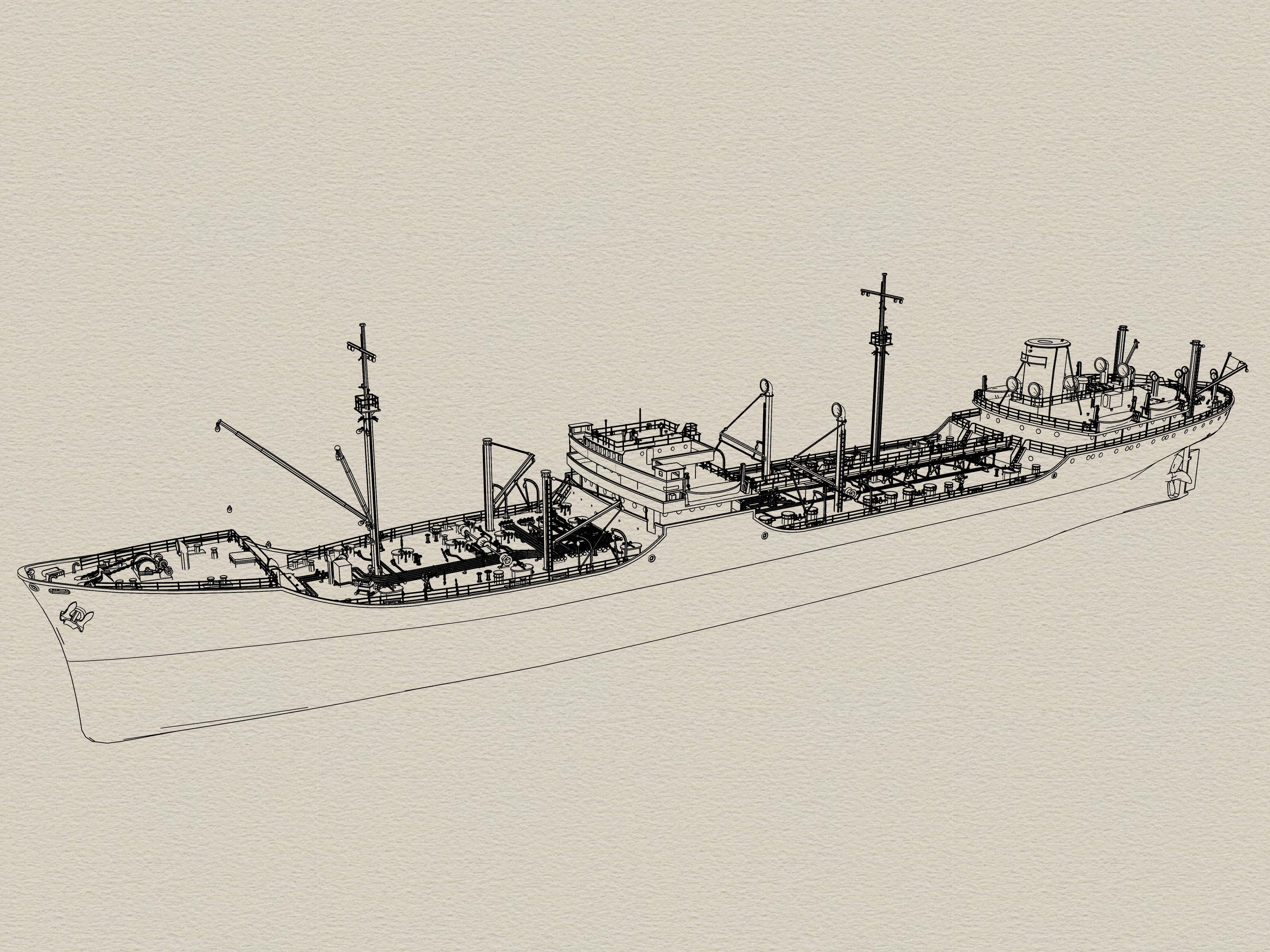 SSMODEL 722 Military Model Kit USN Ohio Cargo Ship(Bottomless Version)